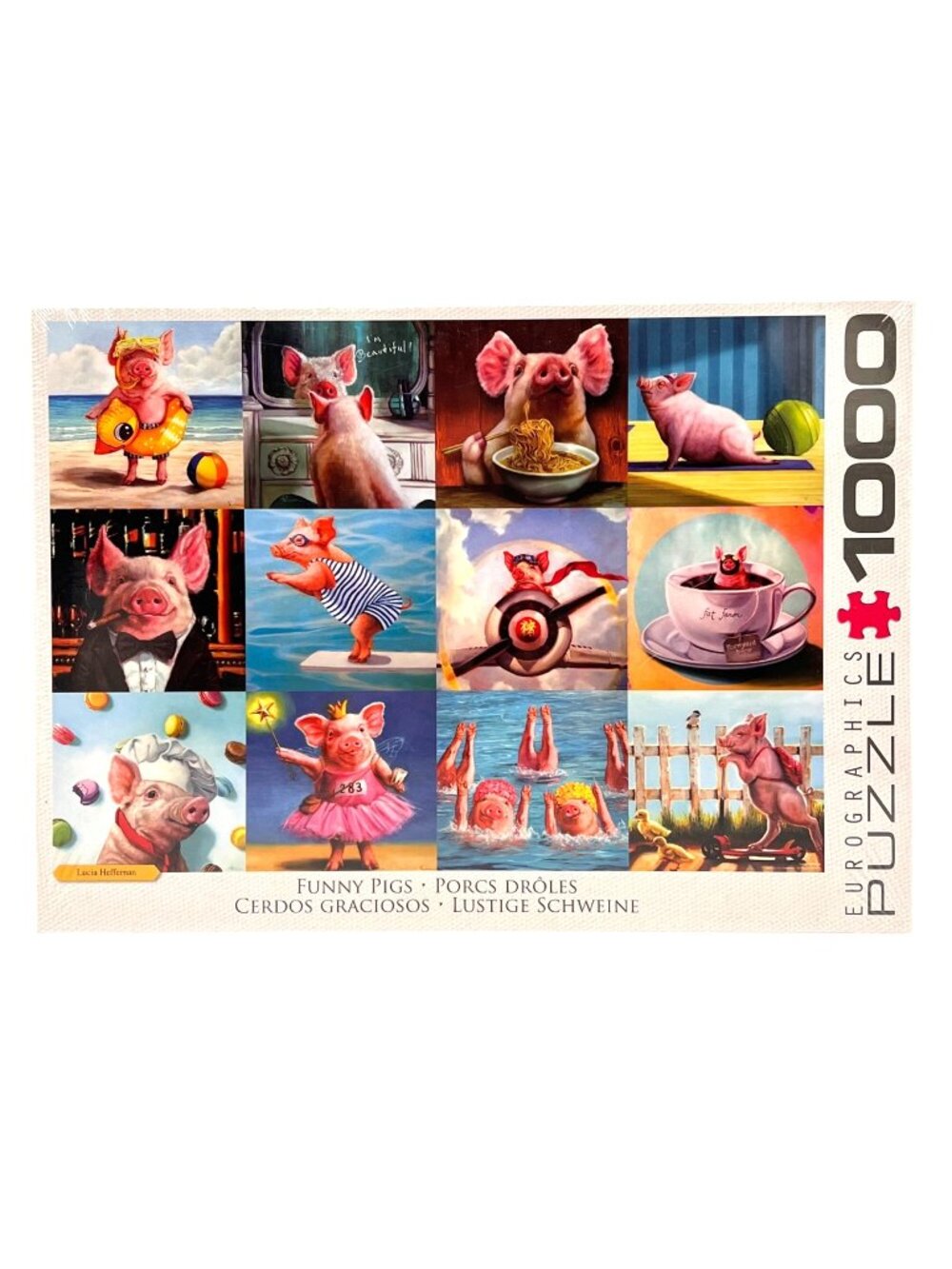 Funny Pigs 1000-Piece Jigsaw Puzzle By Eurographics Lucia Heffernan On Blueboard